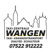 Taxi-Zentrale Wangen – Logo mit Wangener Stadtsilhouette